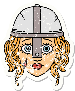 Bir insan tarafından çizilmiş bir insan dövüşçüsünün grunge sticker 'ı