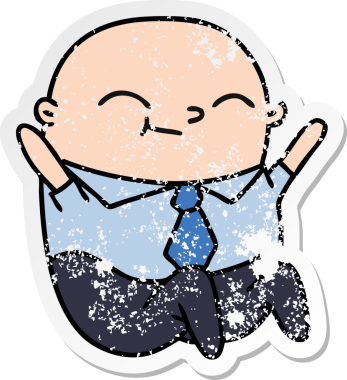 Bir insan tarafından çizilmiş kawaii kel adamın serbest sticker 'ı.