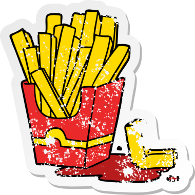 Bir insan tarafından çizilmiş çizgi film kızartıcısının sıkıntılı çıkartması.