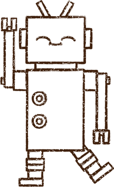 Bir insan tarafından çizilen Dans Eden Robot Kömür Çizimi