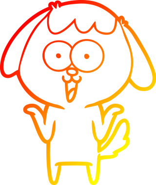 Bir insan tarafından çizilmiş sevimli bir köpeğin sıcak çizgi çizgisi.