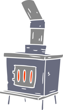 Bir insan tarafından çizilmiş bir ev fırınının karikatürü.