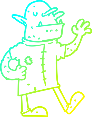 Bir insan tarafından çizilmiş bir çizgi çizgi cin çizimi.