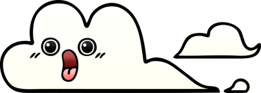 Bir insan tarafından çizilmiş gölgelenmiş bulutlar.