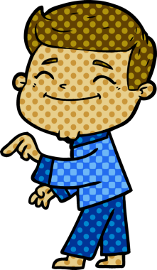 Bir insan tarafından çizilmiş mutlu çizgi film adamı.