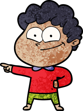 Bir insan tarafından çizilmiş mutlu bir adam.