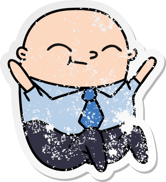 Bir insan tarafından çizilmiş kawaii kel adamın serbest sticker 'ı.