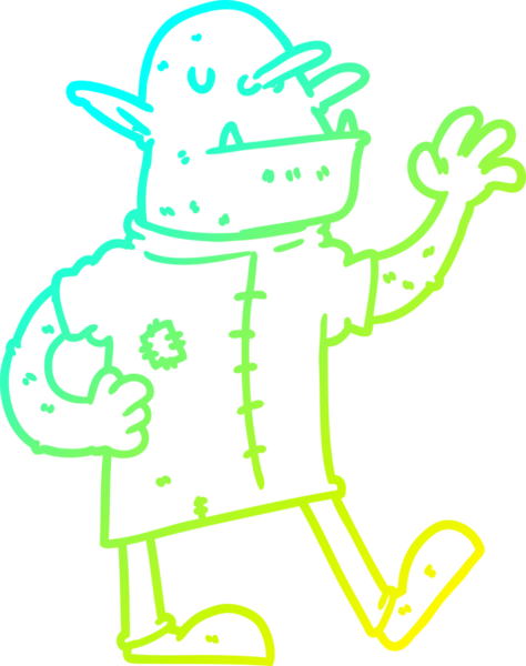 Bir insan tarafından çizilmiş bir çizgi çizgi cin çizimi.