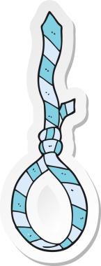 Bir insan tarafından çizilmiş karikatür kravat etiketi.