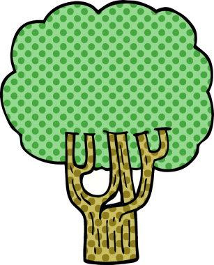 Bir insan tarafından çizilmiş karalama ağacı.