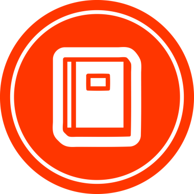 Bir insan tarafından çizilmiş eğitici kitap dairesel simgesi