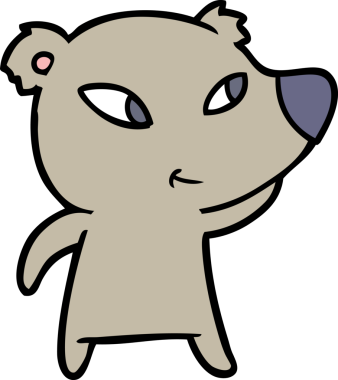 Bir insan tarafından çizilmiş sevimli çizgi film ayısı.