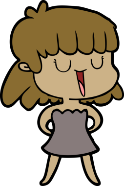 Bir insan tarafından çizilmiş karikatür kadın.