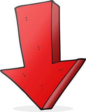 Bir insan tarafından çizilmiş serbest çizim çizgi film oku