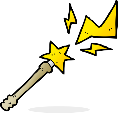 bir insan tarafından çizilmiş sihirli değnek.