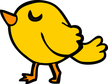 Bir insan tarafından çizilmiş çizgi film kuşu.