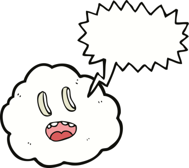 bir insan tarafından çizilmiş konuşma baloncuklu karikatür ürkütücü bulut