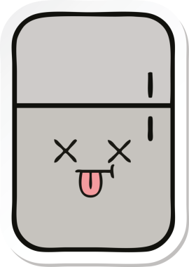 Bir insan tarafından çizilmiş şirin bir buzdolabı etiketi.