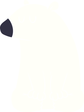 Bir insan tarafından çizilmiş kutup ayısı düz renk karikatürü