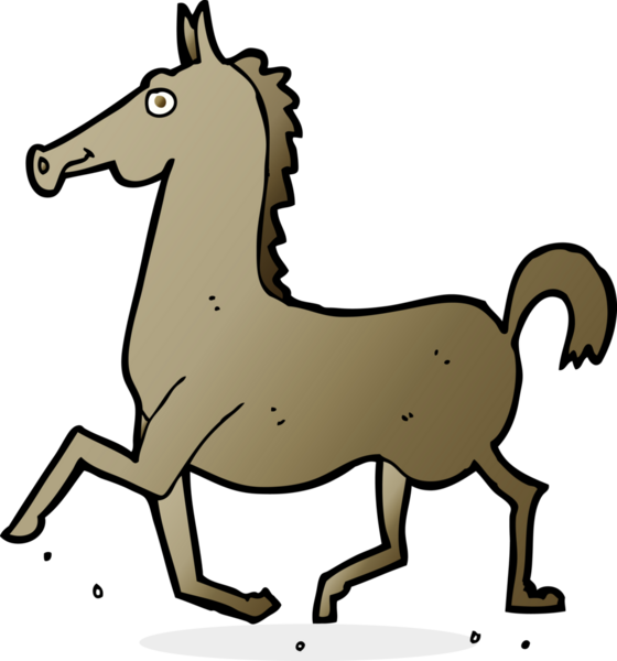 Bir insan tarafından çizilmiş çizgi film atı.