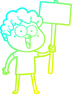 Bir insan tarafından çizilmiş mutlu bir adamın soğuk çizgi çizimi.