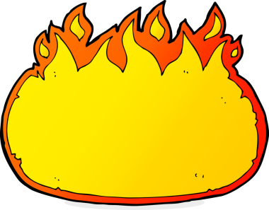 Bir insan tarafından çizilmiş çizgi film ateş sınırı