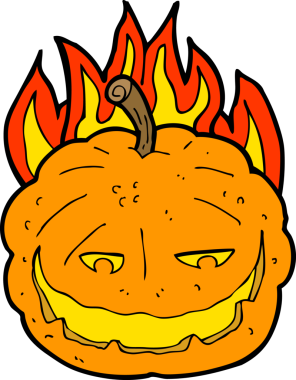 Bir insan tarafından çizilmiş Cadılar Bayramı balkabağı çizgi filmi.