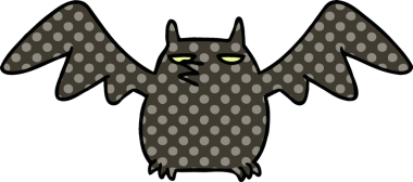 Bir insan tarafından çizilmiş bir gece yarasasının el çizimi karikatürü.