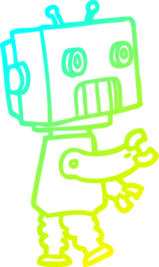 Bir insan tarafından çizilmiş soğuk gradyan robot çizimi