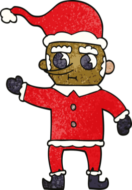 Bir insan tarafından çizilmiş noel elfi.