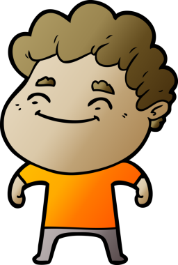 Bir insan tarafından çizilmiş çizgi film dostu bir adam.