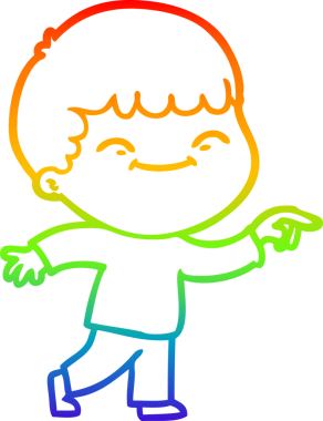 gökkuşağı gradyan çizimi bir insan tarafından çizilmiş gülümseyen çocuk çizgi filmi