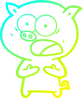 Bir insan tarafından çizilmiş bağıran domuz çizgi filmi çizimi.