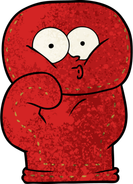 Bir insan tarafından çizilmiş bir boks eldiveni.