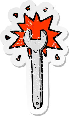 Bir insan tarafından çizilmiş çizgi film anahtarının gerilimli yapıştırması.