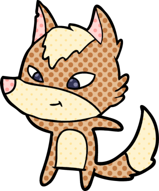 Bir insan tarafından çizilmiş dost canlısı bir kurt.