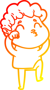 Bir insan tarafından çizilen çizgi film karakterinin sıcak çizgi çizimi