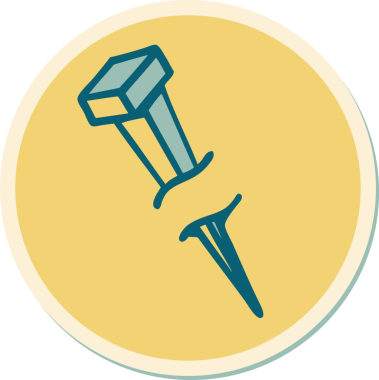 Bir insan tarafından çizilmiş geleneksel demir çivi stili dövme çıkartması.