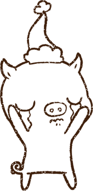 Noel Domuz Kömürü Bir insan tarafından çizilmiş