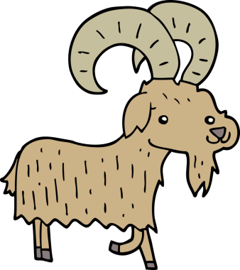 bir insan tarafından çizilmiş çizgi film keçisi