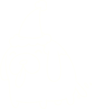 Bir insan tarafından çizilen Noel Köpeği Tebeşiri