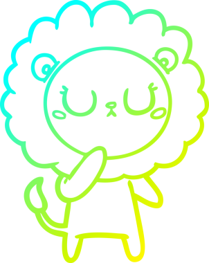 Bir insan tarafından çizilmiş karikatür aslanı çizimi.