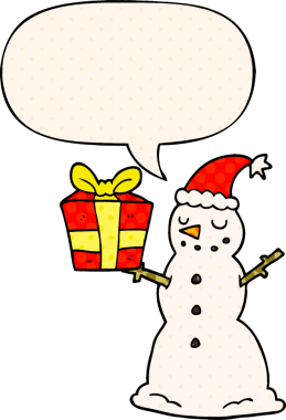 Kardan adam çizgi roman tarzında bir insan tarafından çizilmiş konuşma baloncuğu ile karşınızda.