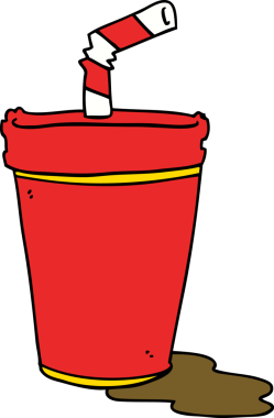 bir insan tarafından çizilmiş karikatür soda bardağı