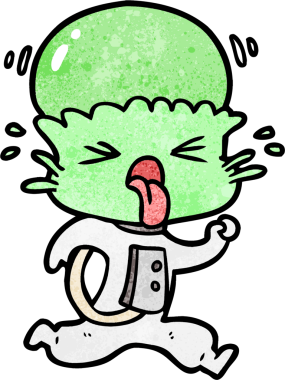 Bir insan tarafından çizilmiş garip bir uzaylı çizgi filmi.