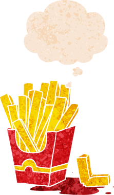 Düşünce baloncuğu ve grunge ile çizgi film kızartması bir insan tarafından çizilmiş sıkıntılı retro stil