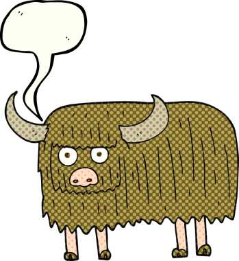 El yazısıyla çizilmiş çizgi roman konuşma balonu. Bir insan tarafından çizilmiş kıllı inek.