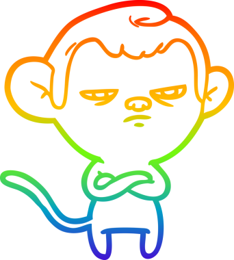 gökkuşağı gradyan çizgi çizimi bir insan tarafından çizilmiş bir maymun