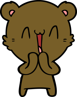 Bir insan tarafından çizilmiş mutlu ayı karikatürü