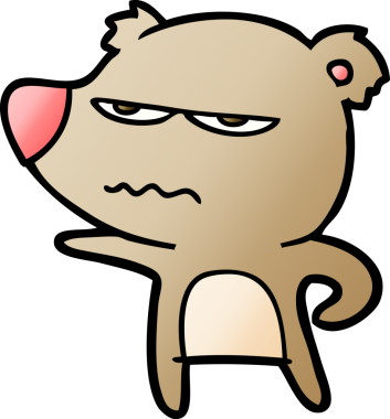 Bir insan tarafından çizilmiş kızgın ayı çizgi filmi.